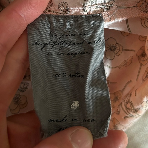 Raquel Allegra Liberty Fabric Crew Mock Neck Prairie inspired blouse - Picture 7 of 7